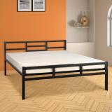 Vibrant Interior Romy (6x5) Metal Queen Bed (Finish Color - Black, Delivery Condition - Optional Installation Available)