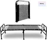 zybil Portable Single Bed | 3X6 Feet Bed Size | Strong Iron Steel Metal Frame Pipe Metal Single Box Bed (Finish Color - BLACK, Delivery Condition - Pre-assembled)