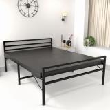 HoneyTouch Metal Queen Bed (Finish Color - Black,  (Mattress Included), Delivery Condition - Pre-assembled)