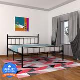 Flipkart Perfect Homes Studio Marsella Metal Queen Bed (Finish Color - Dark Black, Delivery Condition - Knock Down)