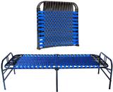 zybil Foldable Bed for Sleeping SturdyFrame Space Saving Design 3X6 feet (Blue&Black) Metal Single Bed (Finish Color - black, Delivery Condition - Pre-assembled)