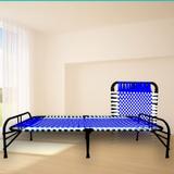 zybil Single Metal Folding Bed Heavy Duty Portable Foldable Sleeping Bed (3x6 feet) Metal Single Box Bed (Finish Color - blue, Delivery Condition - Pre-assembled)