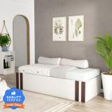 A GLOBIA CREATIONS Onyx Engineered Wood Single Box Bed (Finish Color - Frosty White, Delivery Condition - Knock Down)