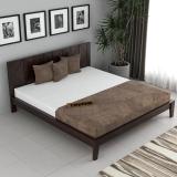 Taskwood Furniture Solid Sheesham Wood Wooden King Size Bed With CNC Design Headboard For Bedroom. Solid Wood King Bed (Finish Color - Walnut Finish, Delivery Condition - DIY(Do-It-Yourself))