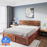 Flipkart Perfect Homes Rosewood (Sheesham) Solid Wood Queen Box Bed (Finish Color - Teak, Delivery Condition - Knock Down)