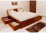 APRODZ Allure Solid Wood Queen Drawer Bed (Finish Color - Honey Finish, Delivery Condition - DIY(Do-It-Yourself))