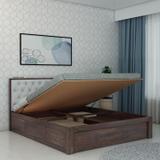Ganpati Arts Sheesham Wood Decan Queen Size Bed with Hydraulic Storage For Bedroom/Home Solid Wood Queen Hydraulic Bed (Finish Color - Walnut-HYD, Delivery Condition - DIY(Do-It-Yourself))