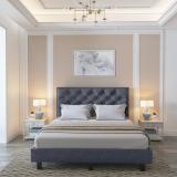 Flipkart Perfect Homes Modern Solid Wood Queen Bed (Finish Color - Grey, Delivery Condition - DIY(Do-It-Yourself))