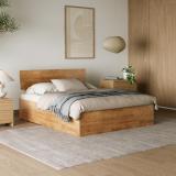 Wakefit Swirl Solid Wood Queen Box Bed (Finish Color - Midas Gold, Delivery Condition - Knock Down)