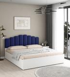 A GLOBIA CREATIONS Castle Engineered Wood King Box Bed (Finish Color - Nevy Blue, Delivery Condition - Knock Down)