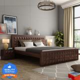 Flipkart Perfect Homes Diamond Solid Wood Queen Bed (Finish Color - Walnut Finish, Delivery Condition - DIY(Do-It-Yourself))