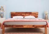 Wakefit Auriga Sheesham Solid Wood Queen Bed (Finish Color - Natural Teak, Delivery Condition - Knock Down)