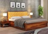 Douceur Furnitures Sheesham Wood King Size Bed With Headboard Box Storage For Bedroom Living Room Solid Wood King Box Bed (Finish Color - Honey Teak Finish 2, Delivery Condition - DIY(Do-It-Yourself))