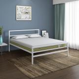 Nilkamal SLEEP Striker Metal Bed With Ecoair Latex Mattress Metal Queen Bed (Finish Color - White,  (Mattress Included), Delivery Condition - Knock Down)