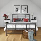 Vibrant Interior ABRAHAM (6x6) Metal King Bed (Finish Color - BLACK, Delivery Condition - Knock Down)