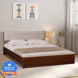 Mintwud from Pepperfry Kawasaki Engineered Wood Queen Bed (Finish Color - Planked Walnut, Delivery Condition - Knock Down)