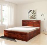 Flipkart Perfect Homes Sheesham Solid Wood Queen Box Bed (Finish Color - Honey, Delivery Condition - Knock Down)