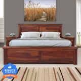 Flipkart Perfect Homes Sheesham ( Rosewood ) Solid Wood Queen Box Bed (Finish Color - Honey Oak, Delivery Condition - DIY(Do-It-Yourself))