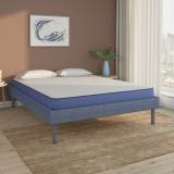 Nilkamal SLEEP Velvette Upholstered Bed With Plus Memory Foam Mattress Engineered Wood King Bed (Finish Color - Blue,  (Mattress Included), Delivery Condition - Knock Down)