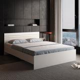 A GLOBIA CREATIONS Kane Engineered Wood King Bed (Finish Color - Frosty White, Delivery Condition - Knock Down)