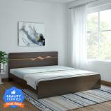 Hometown Swirl Without Box Storage Engineered Wood King Bed (Finish Color - Denver Oak & Urban Teak, Delivery Condition - Knock Down)