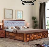 Flipkart Perfect Homes Solid Wood King Box Bed (Finish Color - Teak Finish, Delivery Condition - DIY(Do-It-Yourself))