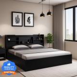 Trevi Bolton 2.0 cot with 3 Years Warranty Engineered Wood Queen Bed (Finish Color - Dark Wenge, Delivery Condition - Knock Down)