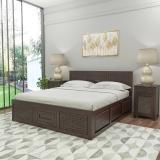 Vinod Furniture Solid Sheesham Wood King Size Bed With Box Storage For Bedroom/ Kids Room || Solid Wood King Box Bed (Finish Color - Walnut Finish, Delivery Condition - DIY(Do-It-Yourself))