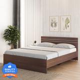 A GLOBIA CREATIONS Kane Engineered Wood King Bed (Finish Color - Choco Walnut, Delivery Condition - Knock Down)