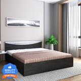 Flipkart Perfect Homes Carol Engineered Wood Queen Bed (Finish Color - Flowery Wenge Dark, Delivery Condition - Knock Down)