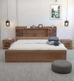 NEUDOT PARIS QUEEN Engineered Wood Queen Box Bed (Finish Color - TEAK, Delivery Condition - Knock Down)