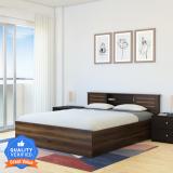 Flipkart Perfect Homes Waltz Engineered Wood King Box Bed (Finish Color - Almond Walnut, Delivery Condition - Knock Down)