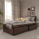 Studio Kook Tribe Right with Headboard Engineered Wood Single Drawer Bed (Finish Color - Junglewood, Delivery Condition - Knock Down)