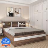 Flipkart Perfect Homes Opus Engineered Wood Queen Box Bed (Finish Color - AW French Oak & Artic White, Delivery Condition - Knock Down)