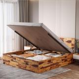 Wakefit Auriga Solid Wood King Hydraulic Bed (Finish Color - Natural Teak, Hydraulic Storage, Delivery Condition - Knock Down)