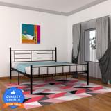 Flipkart Perfect Homes Studio Palermo Metal Queen Bed (Finish Color - Dark Black, Delivery Condition - Knock Down)