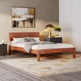 Wakefit Swirl Solid Wood Queen Bed (Finish Color - Golden Brown, Delivery Condition - Knock Down)