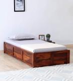 Everwell Homes Zeevo Solid Wood Single Box Bed (Finish Color - Honey, Delivery Condition - DIY(Do-It-Yourself))