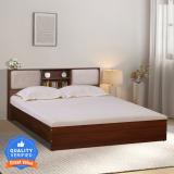 Mintwud from Pepperfry Yokohama Engineered Wood Queen Bed (Finish Color - Walnut Finish, Delivery Condition - Knock Down)