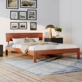 Wakefit Swirl Solid Wood King Bed (Finish Color - Golden Brown, Delivery Condition - Knock Down)