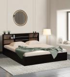 Trevi Amari Engineered Wood Queen Bed (Finish Color - Dark Wenge & Brown Caspio, Delivery Condition - Knock Down)