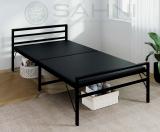 Sahni portable Iron/metal/Steel folding Bed 6by2.5ft Metal Single Bed (Finish Color - metal base Black, cushion black,  (Mattress Included), Delivery Condition - Pre-assembled)