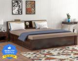 Taskwood Furniture Solid Sheesham Wood King Size Bed For Bed Room / Hotel. Solid Wood King Box Bed (Finish Color - Walnut Finish, Delivery Condition - Optional Installation Available)