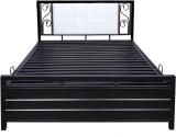 ModuTure Metal Bed with Storage,Powder Coating,Size 5x6ft, Metal Queen Bed (Finish Color - Textured Black, Delivery Condition - DIY(Do-It-Yourself))