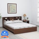 Mintwud from Pepperfry Seto Engineered Wood Queen Bed (Finish Color - Planked Walnut, Delivery Condition - Knock Down)