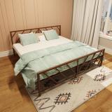 ADORN MART Metal Platform Double Size Bed Frame with Headboard and Footboard, Heavy Duty Metal King Bed (Finish Color - Brown, Delivery Condition - DIY(Do-It-Yourself))