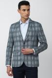 PETER ENGLAND Checkered Single Breasted Formal Men Blazer (Grey)