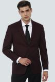 LOUIS PHILIPPE Solid Single Breasted Formal Men Blazer (Maroon)