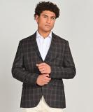 Blackberrys Checkered Single Breasted Casual Men Blazer (Black)