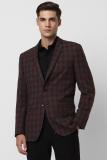 VAN HEUSEN Checkered Single Breasted Formal Men Blazer (Maroon)